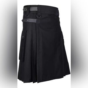 Black Utility Kilt with Pockets
